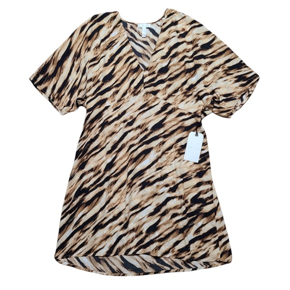 NWT Leith Tan Dale Tigress Mini Dress Animal Print - Picture 3 of 9